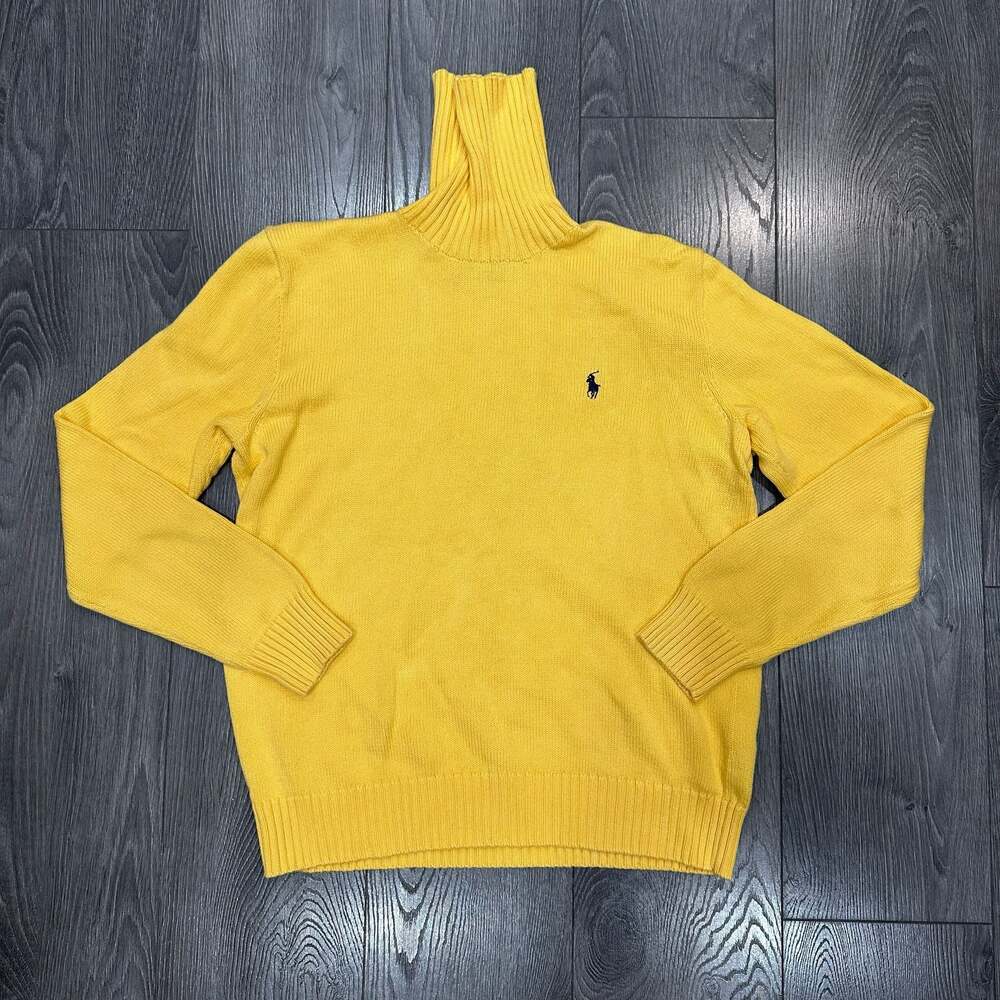 Polo by Ralph Lauren Yellow Cotton Turtleneck Sweater Size M